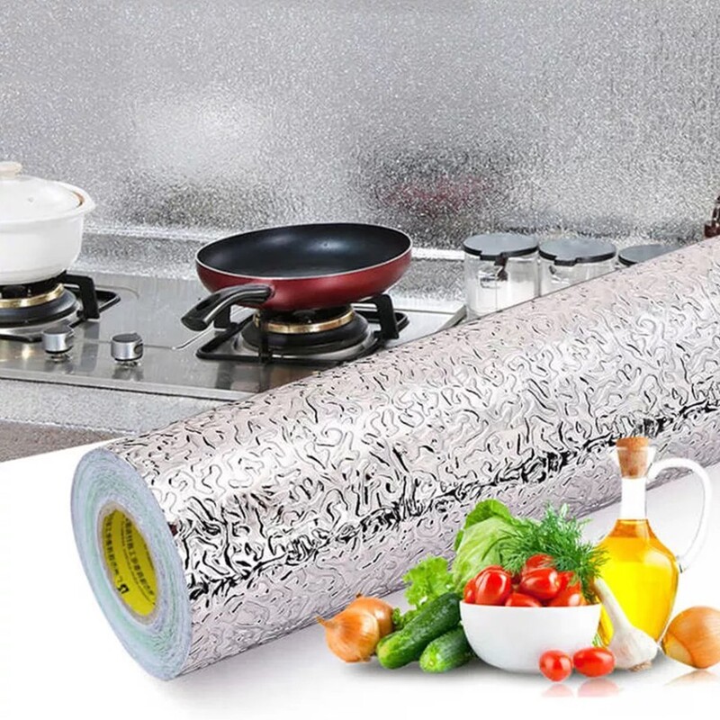 فویل چسبی کابینت طرح نقره ای 3 متری